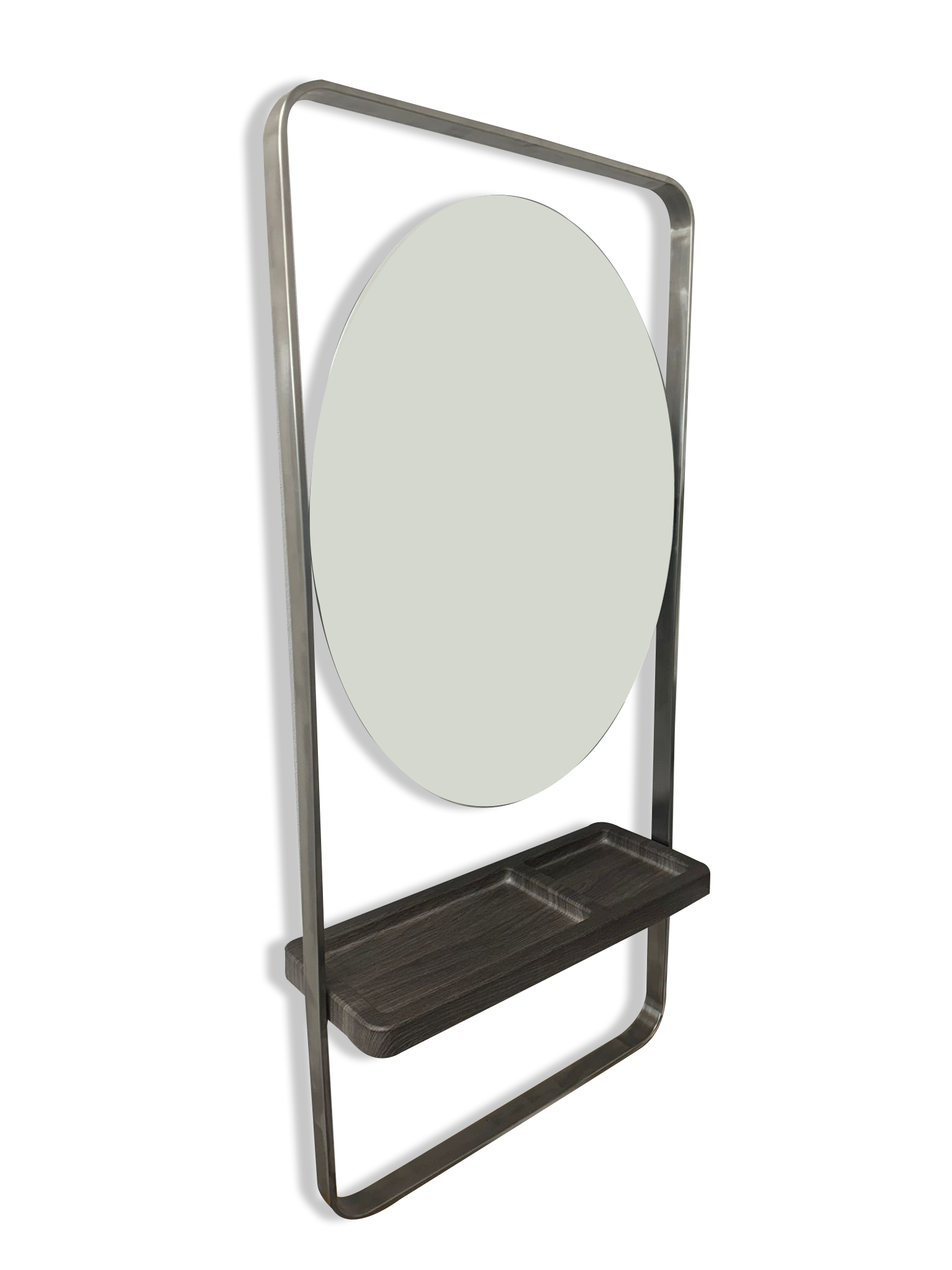 Karma Albany Workstation Oval Salon Mirror Silver 0608002 Workstations - Mirrors Karma