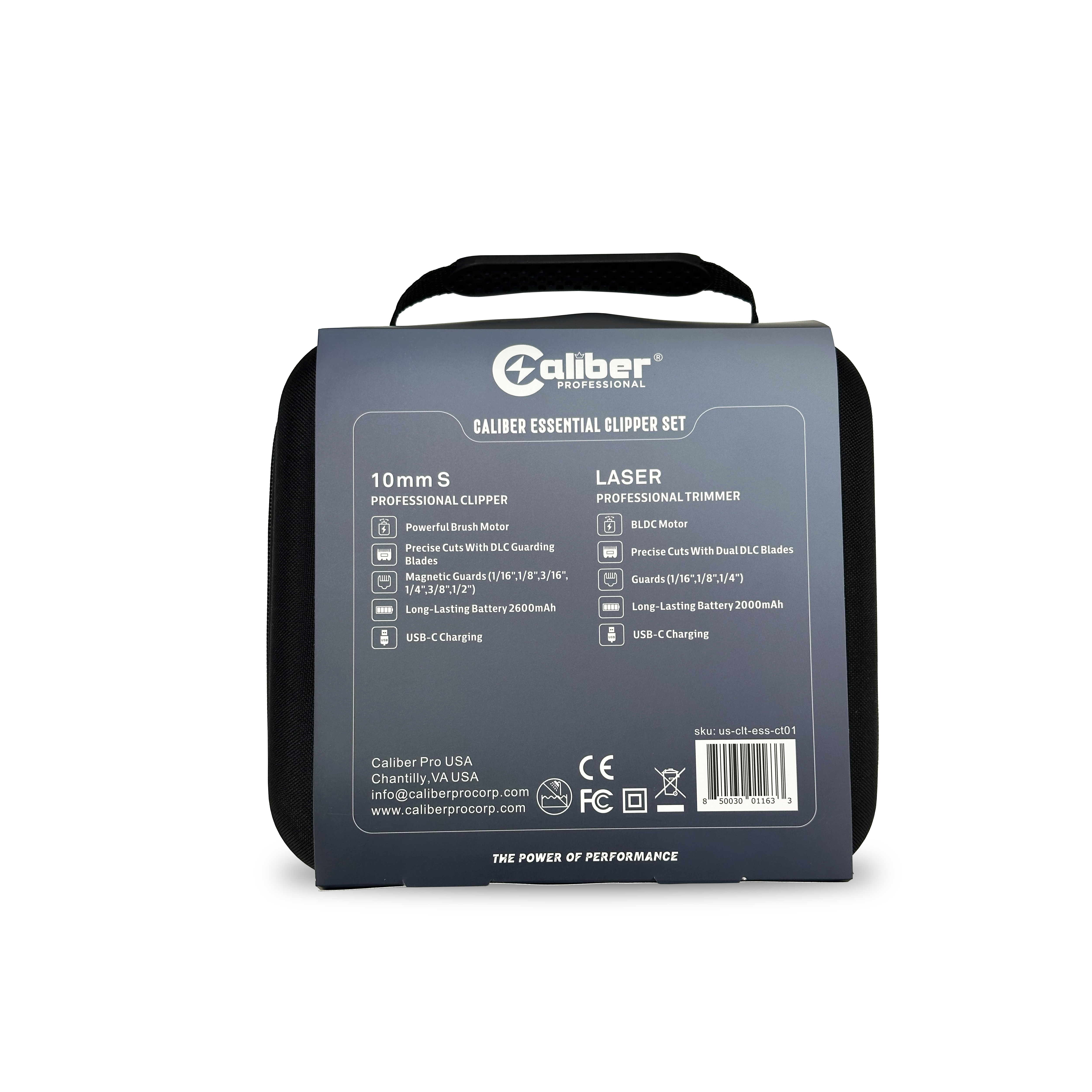 Caliber 10mm S and Laser Trimmer Essential Clipper Trimmer Duo Set Clipper Caliber