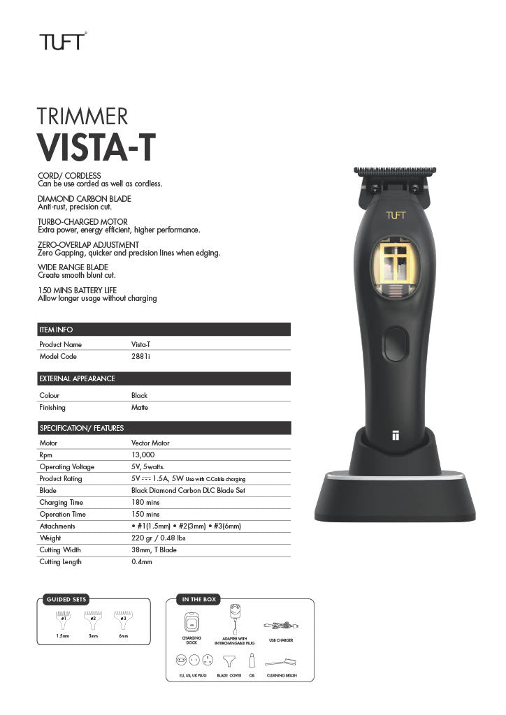 TUFT Vista T Professional Cordless Trimmer Trimmer Tuft