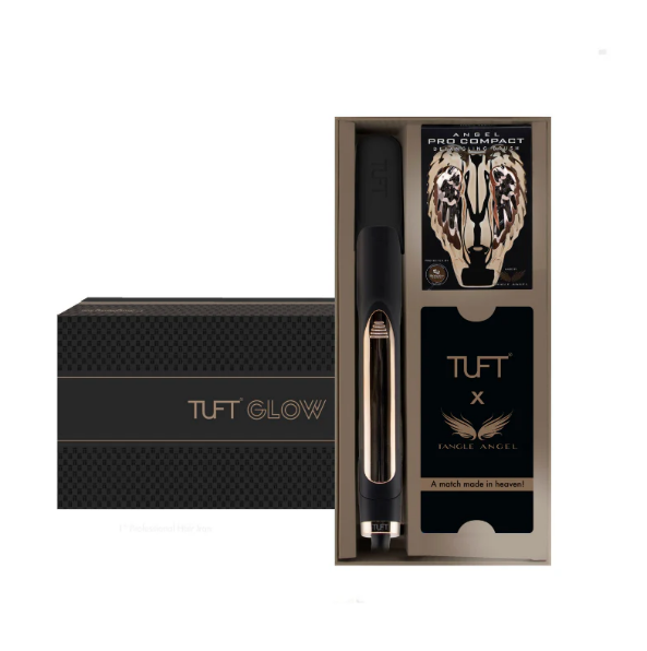 TUFT Glow One Pass Straightening Iron 1 Inch Gift Set Hair Straightener Tuft