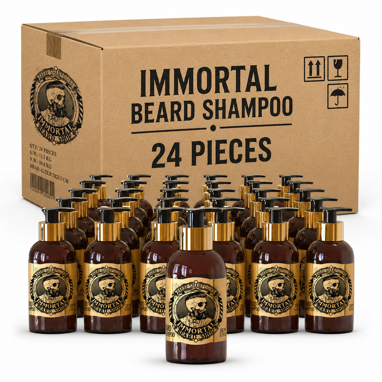24x Immortal NYC Beard Shampoo 250ml – Professional Beard Wash & Cleanser (Carton Deal)
