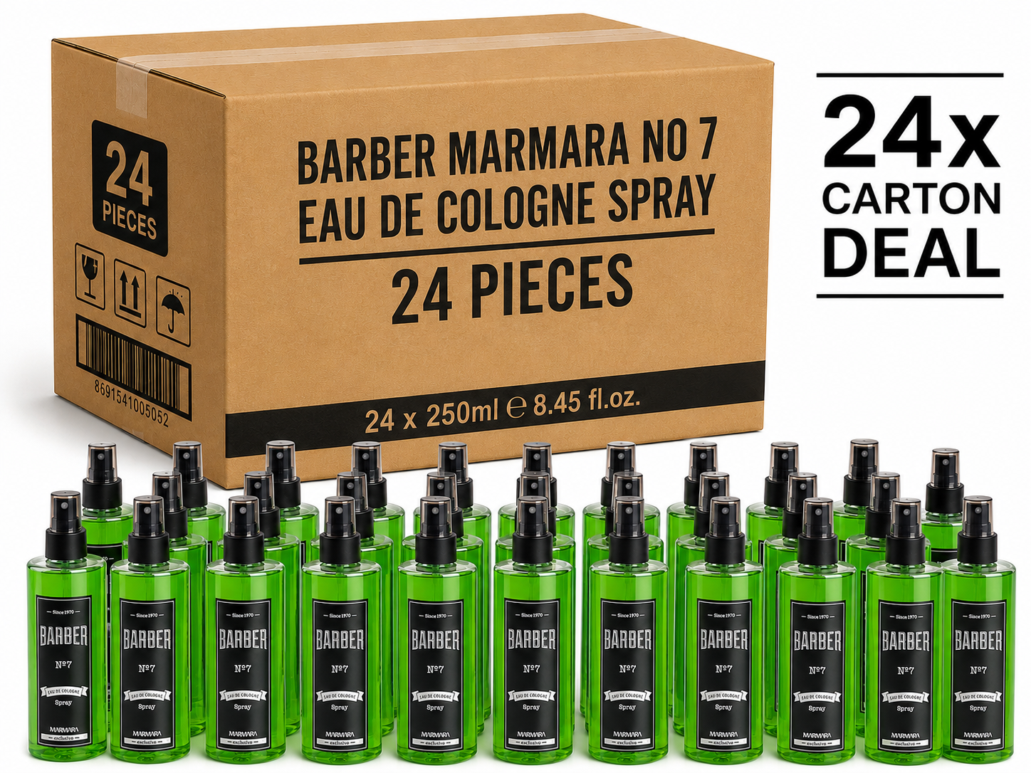 24x Barber Marmara Eau De Cologne No. 7 250ml – Cologne & Aftershave