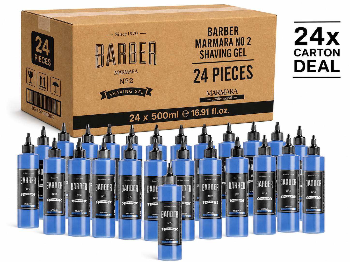 24x Barber Marmara Squeeze Shaving Gel No. 2 250ml