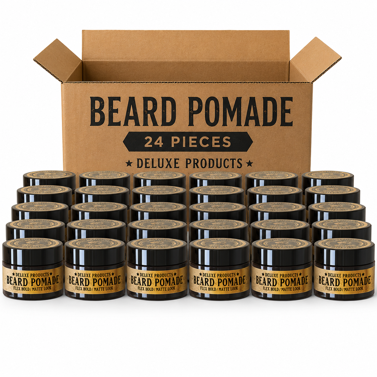24x Immortal Beard & Moustache Pomade Wax 40ml – Strong Hold Beard Styling Wax Carton Bundle