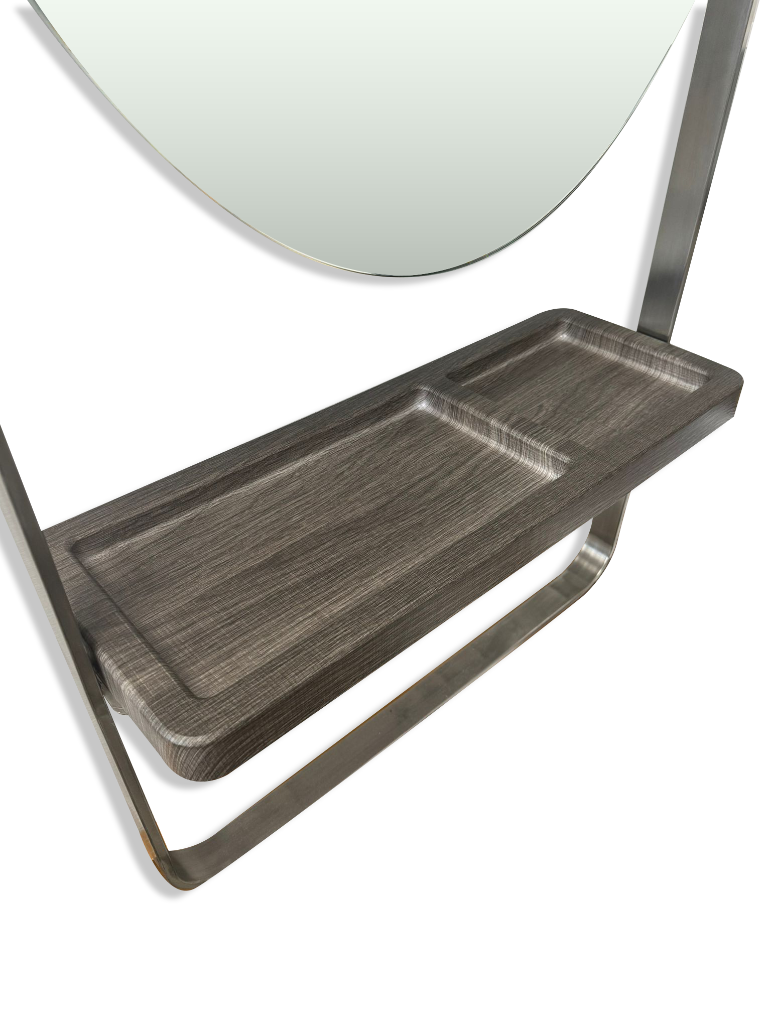 Karma Albany Workstation Oval Salon Mirror Silver 0608002 Workstations - Mirrors Karma