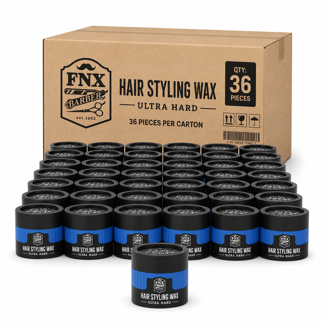36x Fonex FNX Barber Ultra Hard Hair Styling Wax 150ml – Professional Strong Hold Wax (Carton Deal)