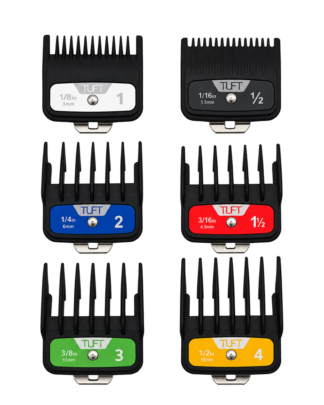 TUFT Non-Magnetic Premium Clipper Comb Attachments - 6 Pack