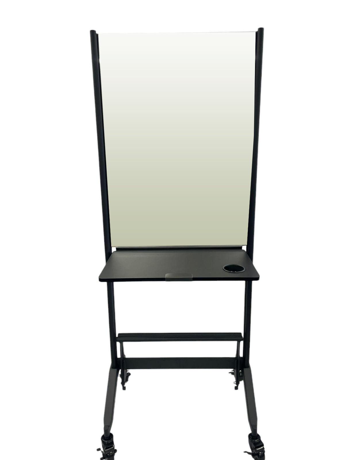 Karma Broome Double Sided Mobile Workstation with Mirror Black 060901 Workstations - Mirrors Karma