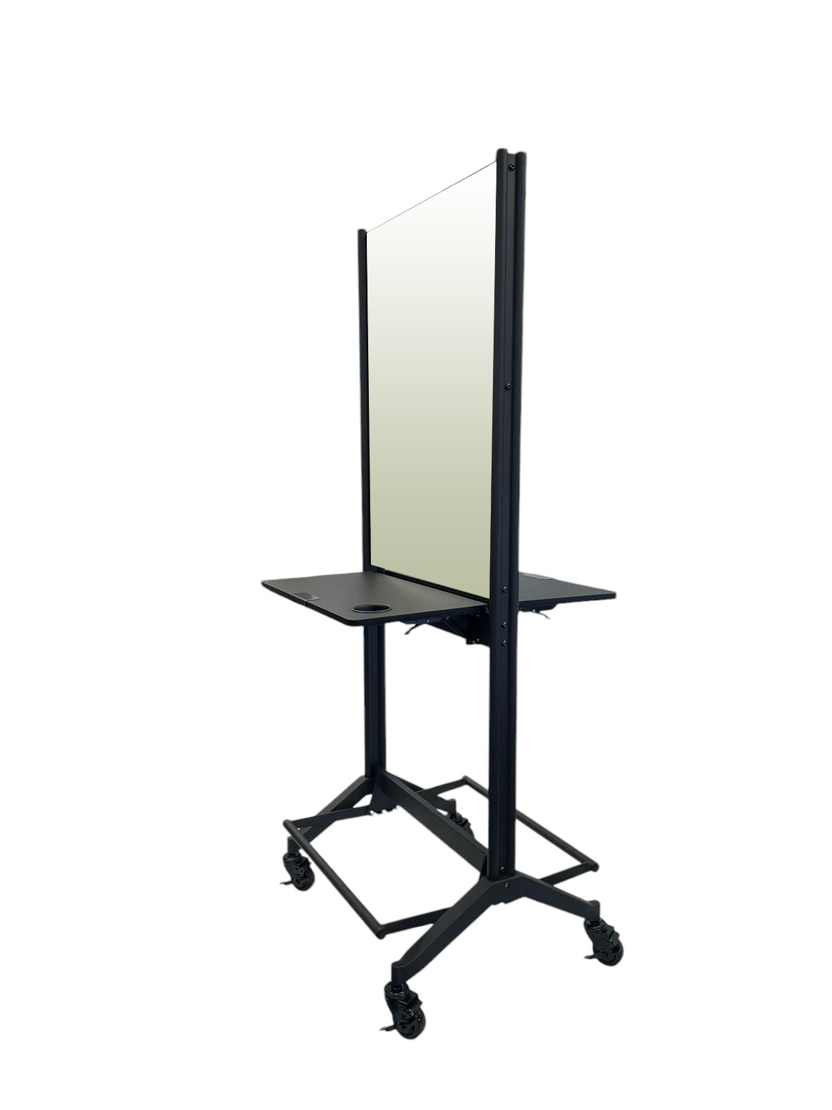 Karma Broome Double Sided Mobile Workstation with Mirror Black 060901 Workstations - Mirrors Karma