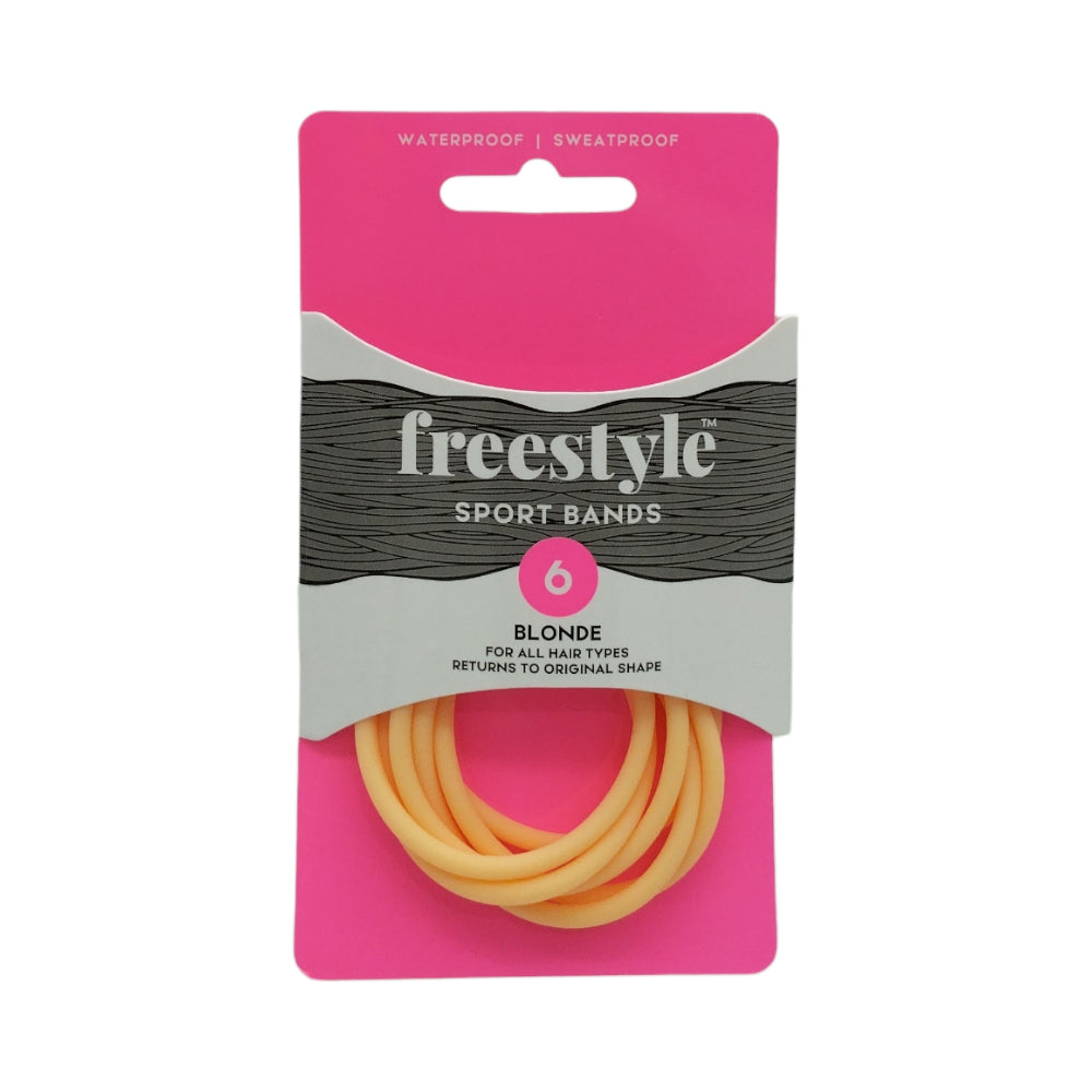 Freestyle Non-Slip Sports Bands Blonde 6pc Hair Clips- Ties - Accessories Freestyle