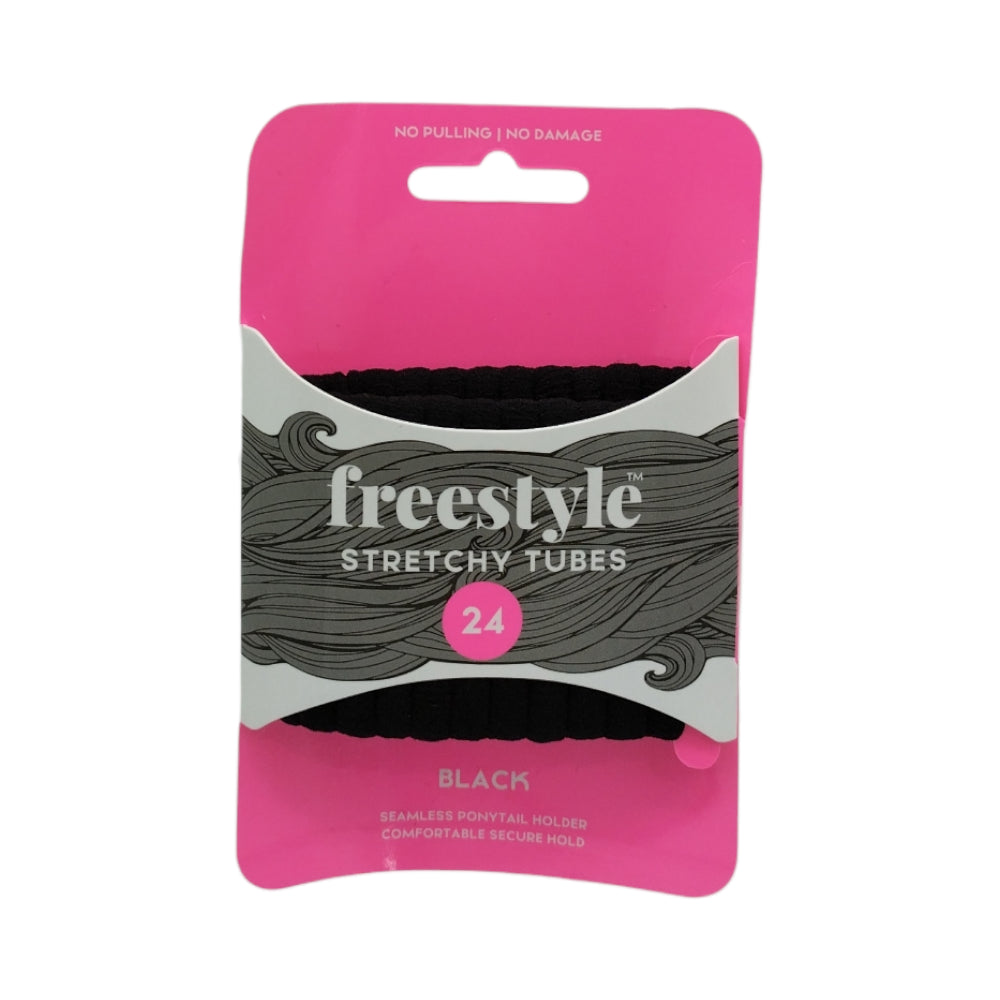 Freestyle Tubes Stretchy Black 24pc Hair Clips- Ties - Accessories Freestyle