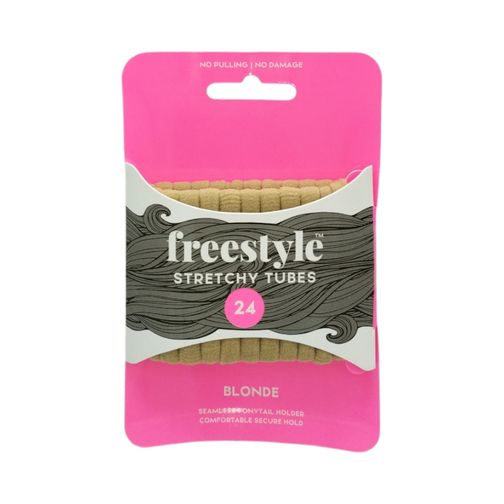 Freestyle Tubes Stretchy Blonde 24pc Hair Clips- Ties - Accessories Freestyle