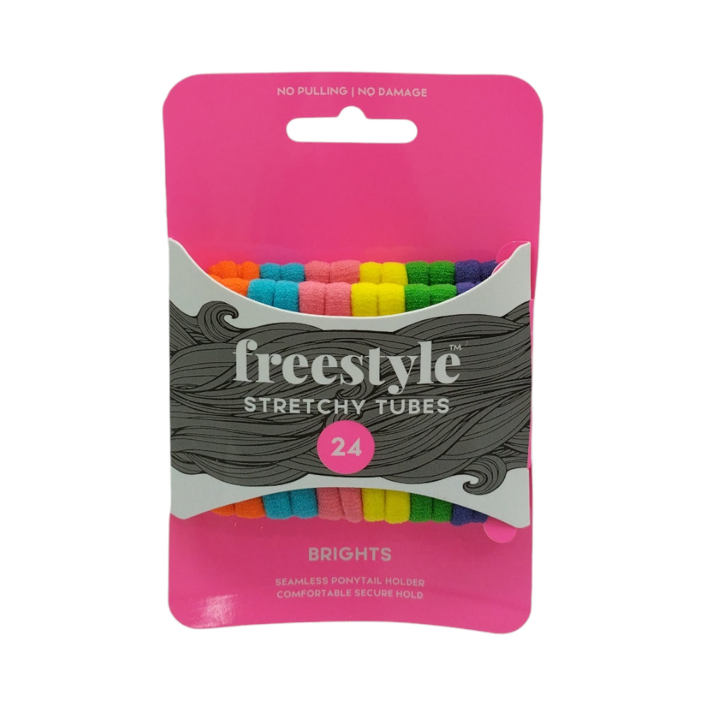 Freestyle Tubes Stretchy Brights 24pc Hair Clips- Ties - Accessories Freestyle