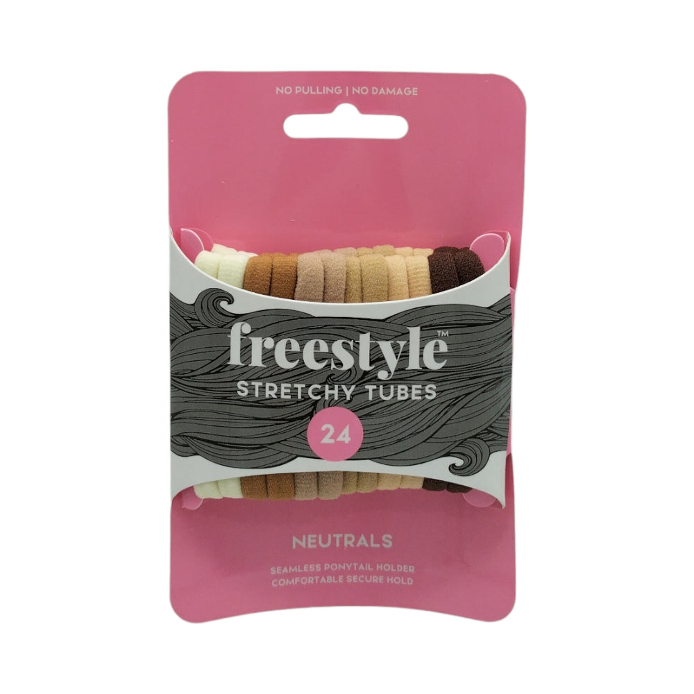Freestyle Tubes Stretchy Neutrals 24pc Hair Clips- Ties - Accessories Freestyle