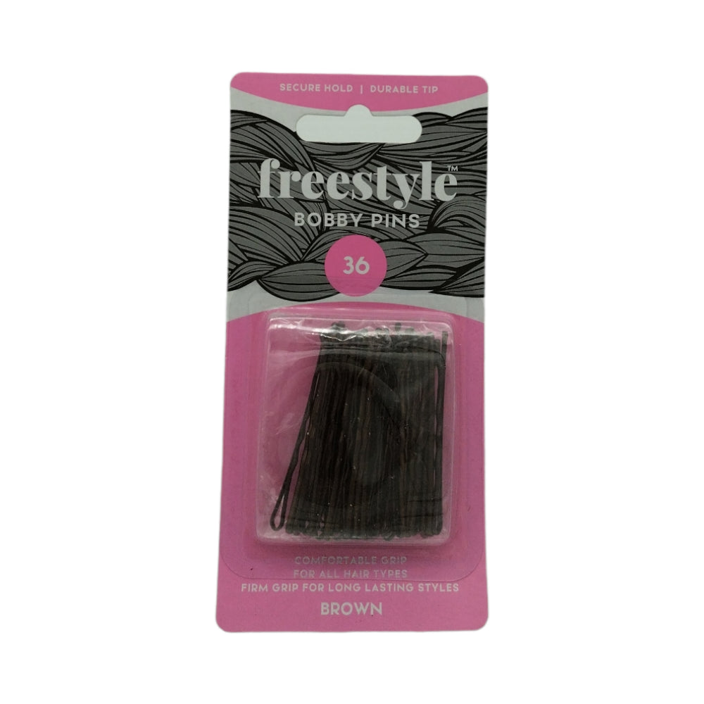 Freestyle Bobby Pins 36pc Brown Hair Clips- Ties - Accessories Freestyle