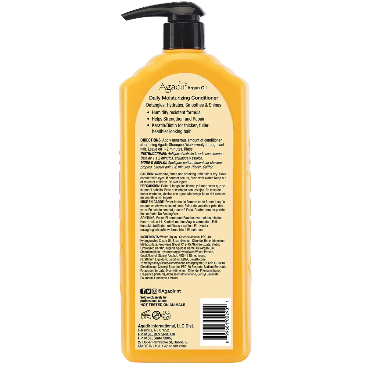 Agadir Argan Oil Daily Moisturising Conditioner 1L – Professional Hydrating Salon Conditioner
