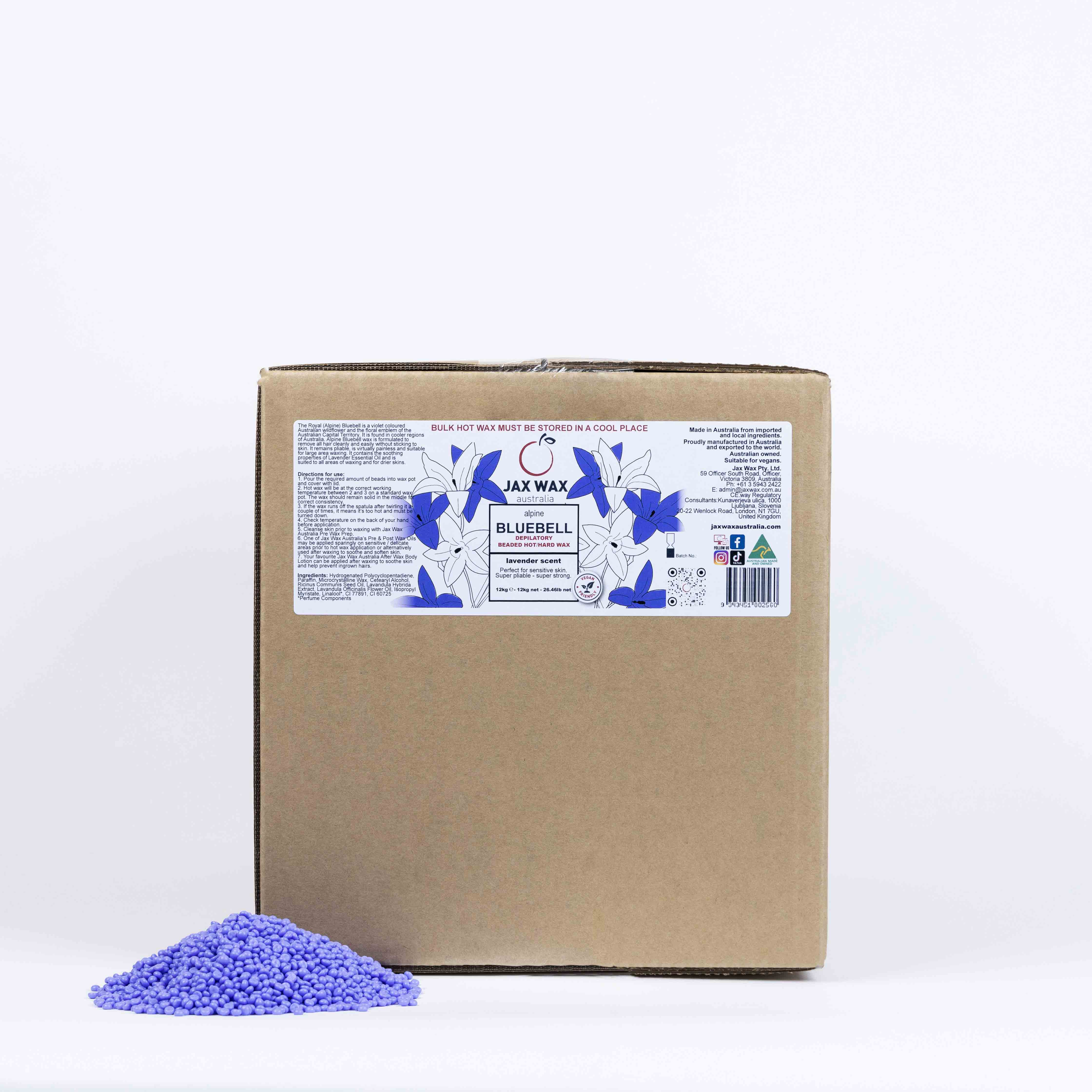 Jax Wax Alpine Bluebell Hot Wax Beads 12kg - Bulk Size Waxing Jax Wax