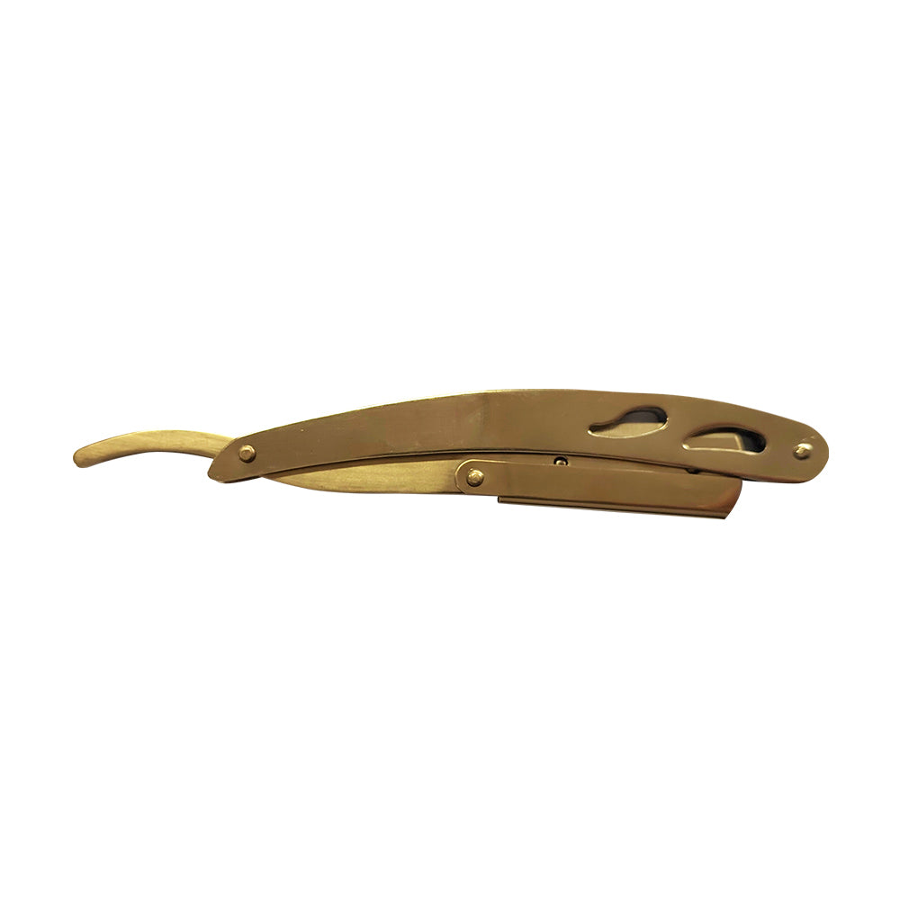 BOB Butterfly Metal Handle Cut Throat Shaving Razor - Gold Razors Bob