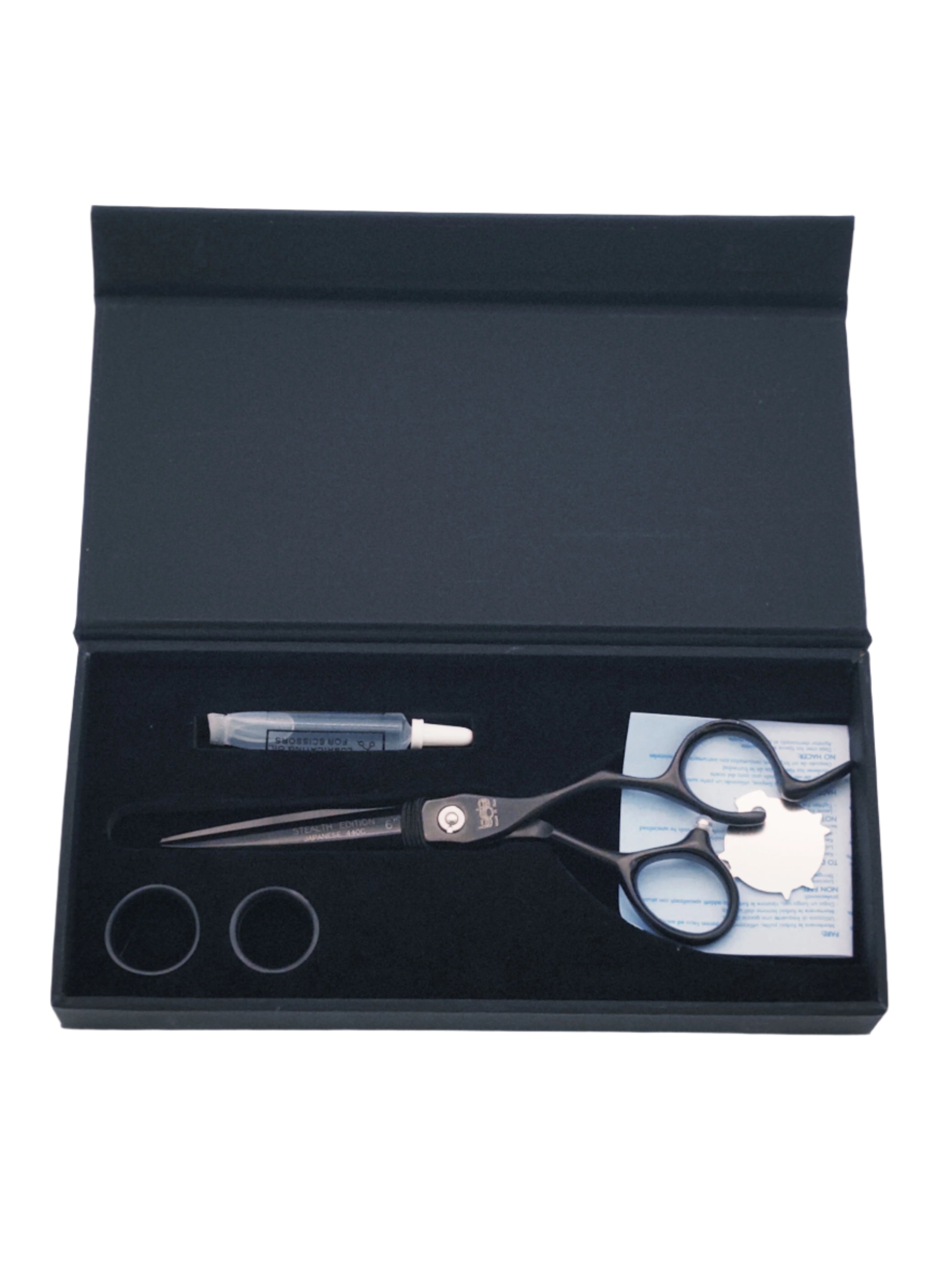 BOB Stealth Edition Black 6.5 Inch Japanese Steel Scissor 440C Steel - Made In Italy Scissors Bob
