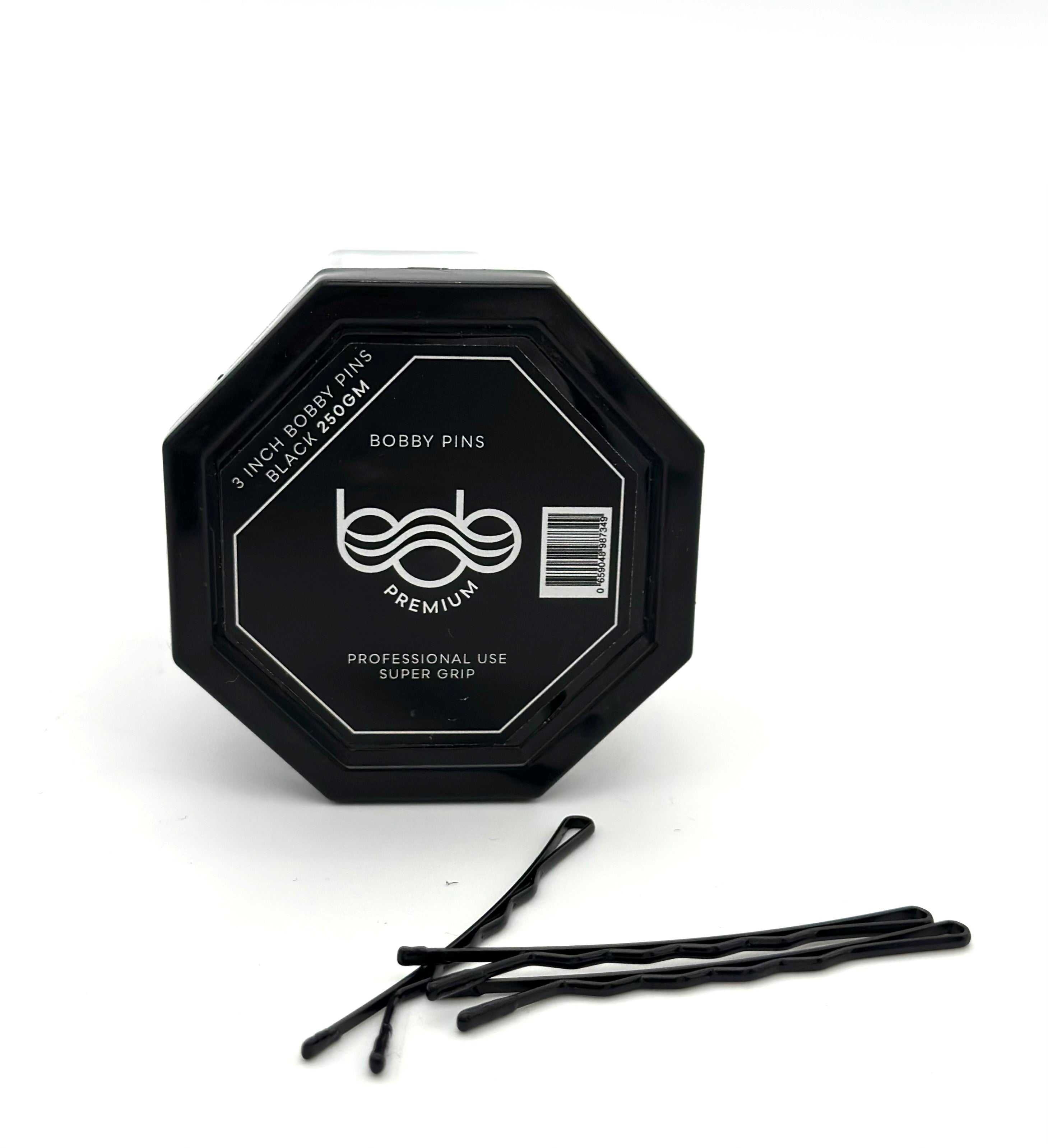 BOB Premium Bobby Pins 3 Inch 250g - Black Pins Bob