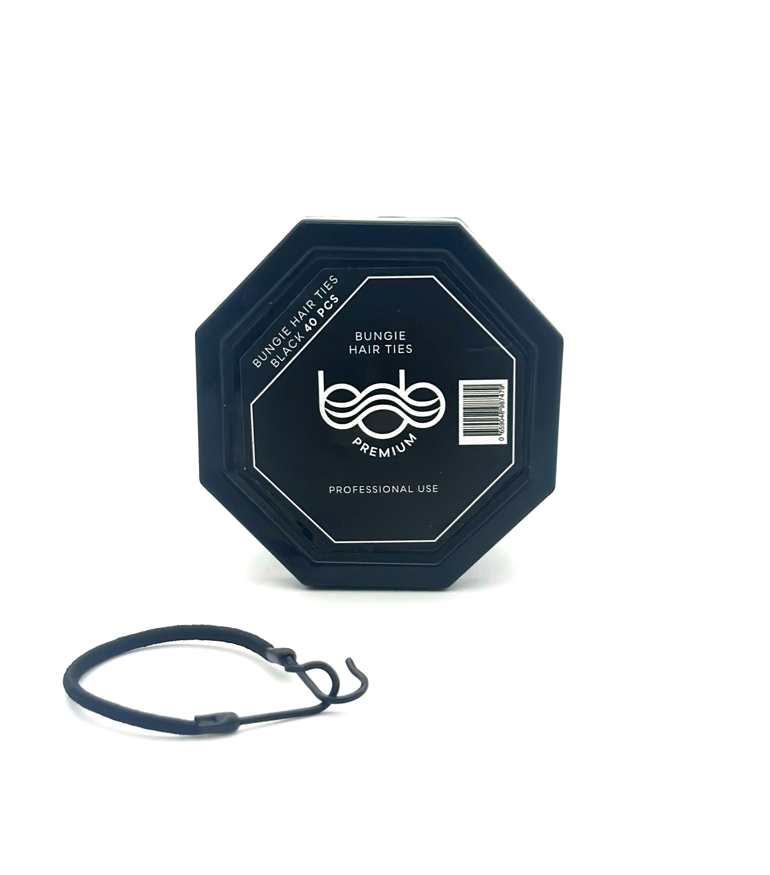 BOB Premium Bungie Hair Ties 40pc - Black Hair Clips- Ties - Accessories Bob