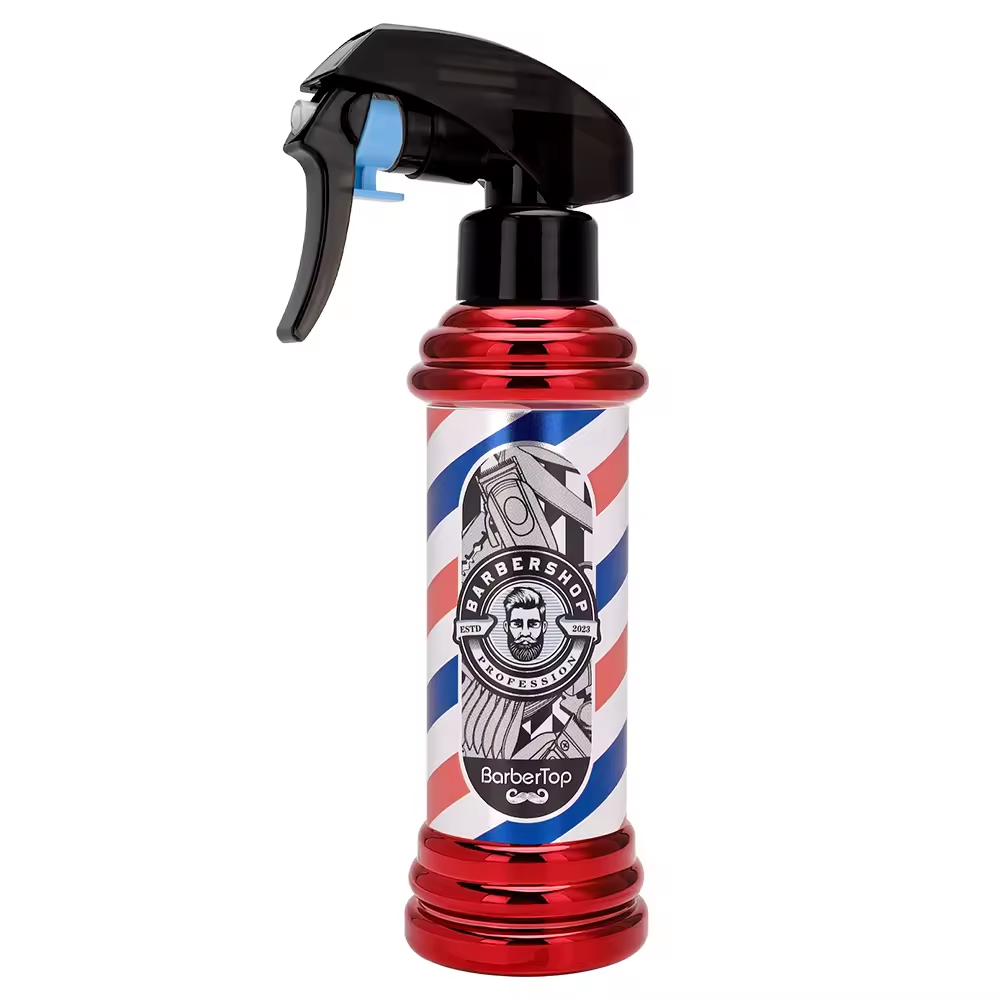 Bob Spray Bottle Red with Barber Pole Design - 180ml Spray Bottles Bob