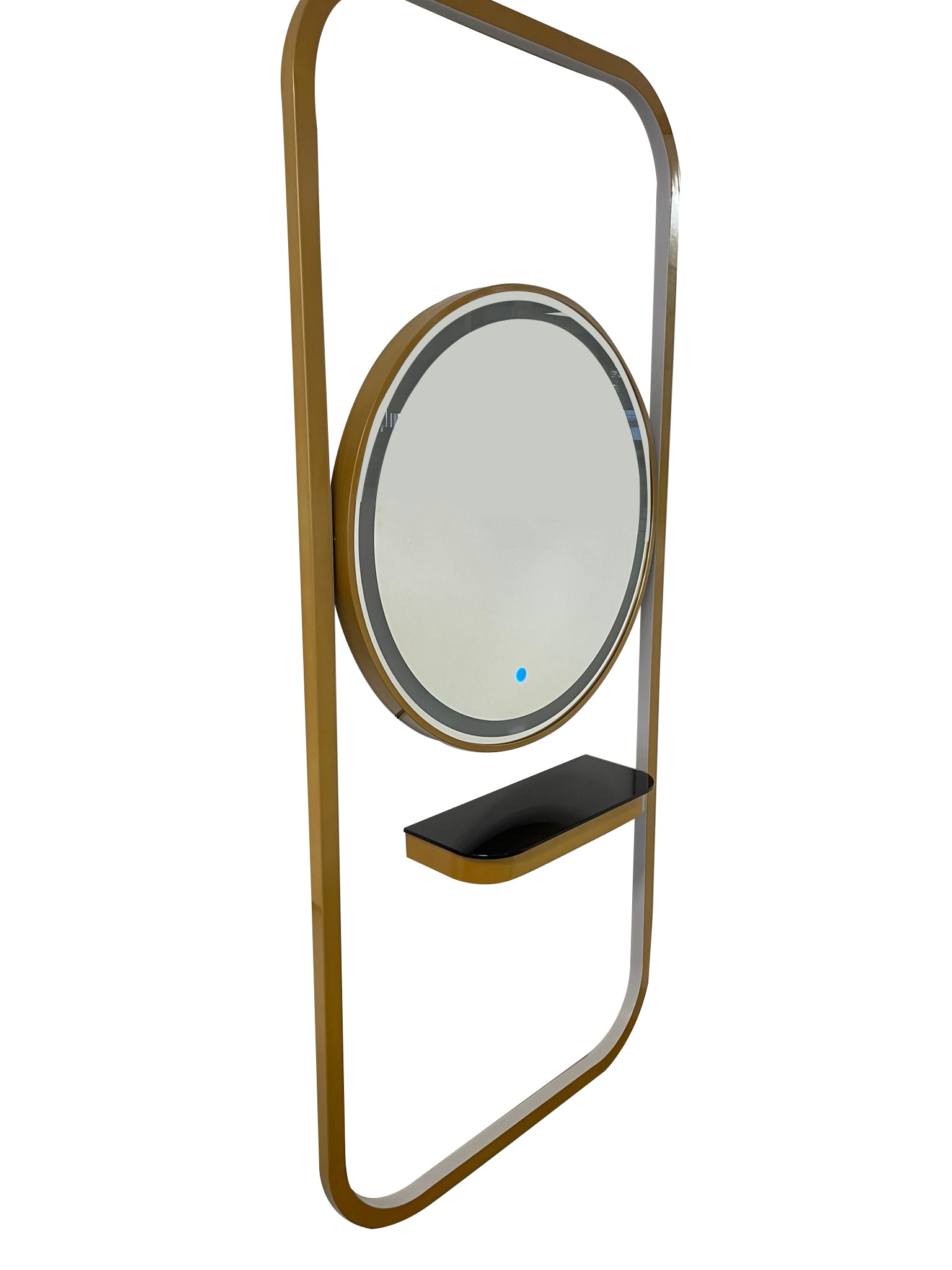 Karma Bunbury Workstation Round LED Salon Mirror Silver 06070002 Workstations - Mirrors Karma