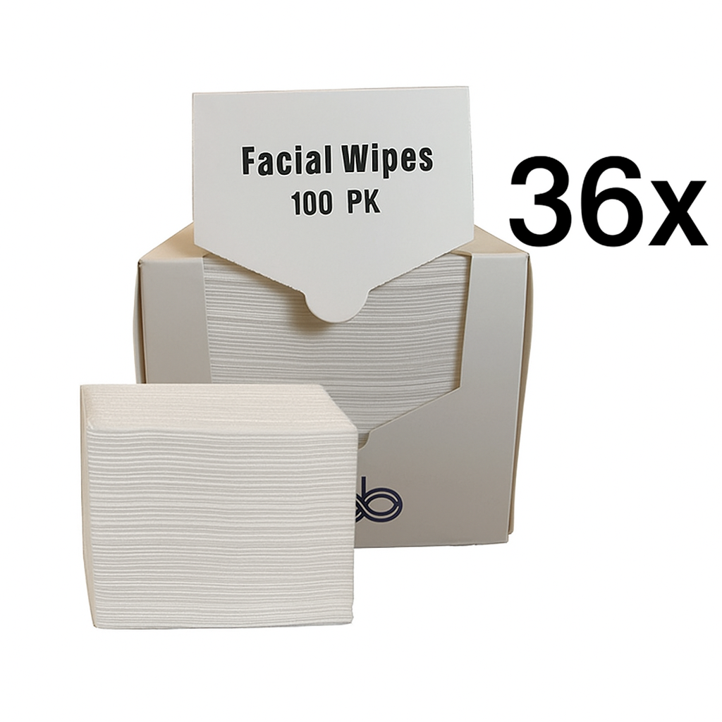 Carton of 36x Bob Premium 4-Ply Facial Wipes 100pk 30x30cm Disposables Bob