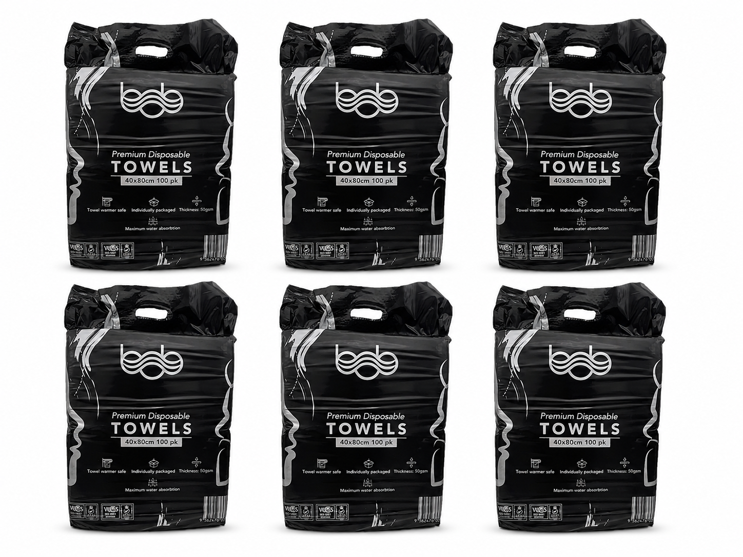 Carton of BOB Premium Professional Disposable Hair Salon and Barber Towel 40x80cm 6 Bags Towels Bob