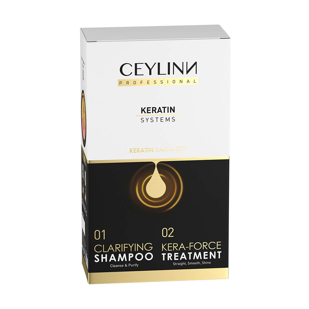 Ceylinn Keratin Straightening Treatment Hair Smoothing Kit 1L (Includes Clarifying Shampoo & Treatment) Keratin Ceylinn