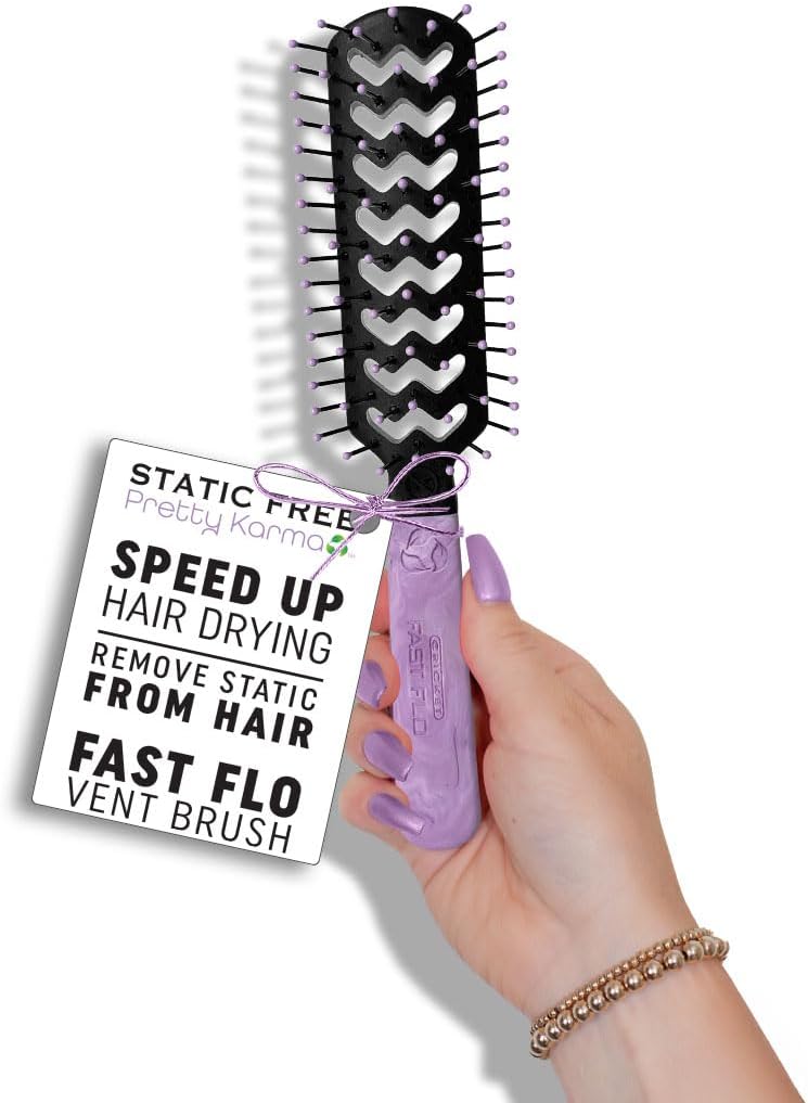 Cricket Static Free Pretty Karma Fast Flo Vent Planet Purple Brush Hair Brush Cricket
