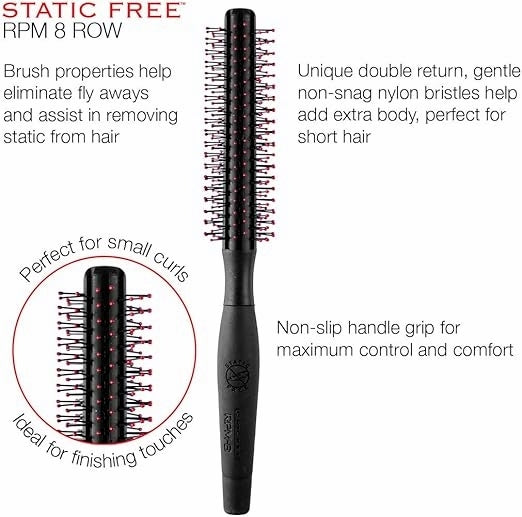 Cricket Static Free #707 RPM 8 Row Hair Brush – Professional Salon Styling Brush Hair Brush Cricket
