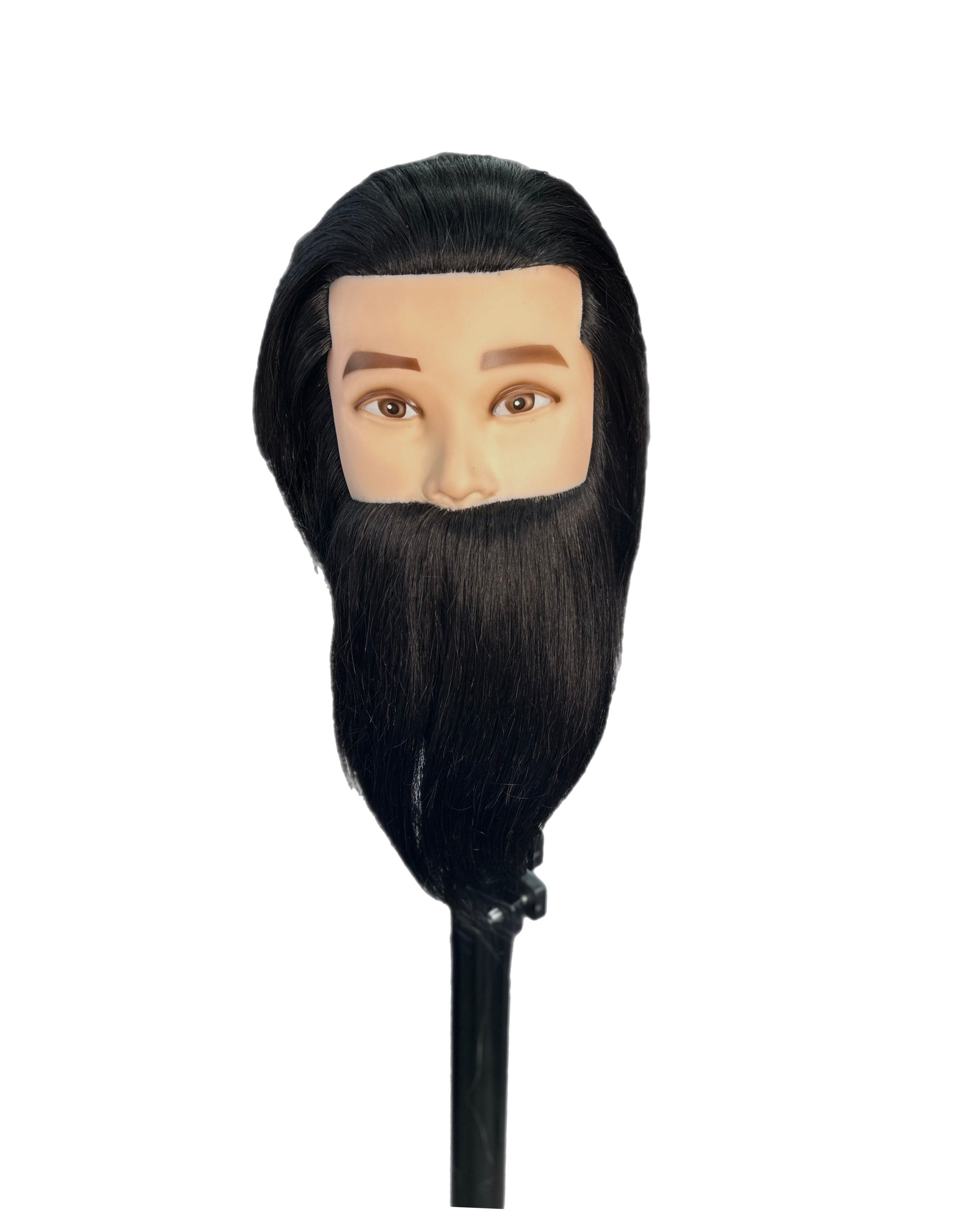 Deyaz Professional Mannequin 8 Inch 100% Human Hair Brown With Beard - Mojo Mannequin Deyaz