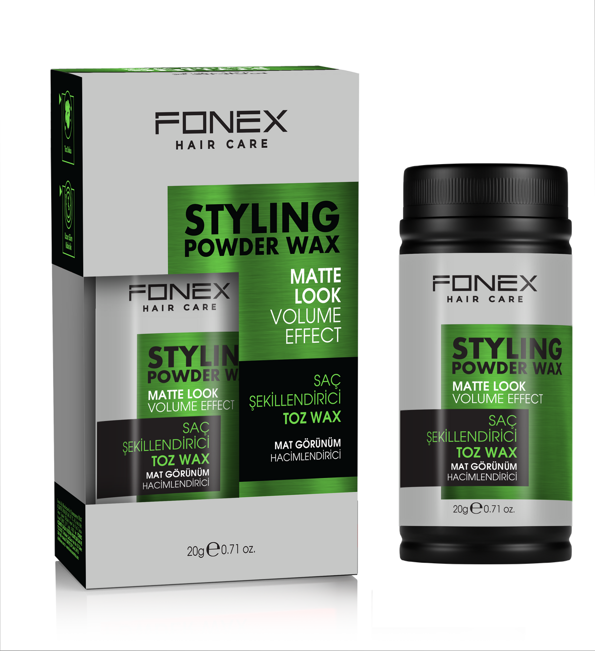 Fonex Matte Look Hair Styling Powder Wax 20g – Professional Volumising & Texturising Powder Hair Styling Powder Fonex