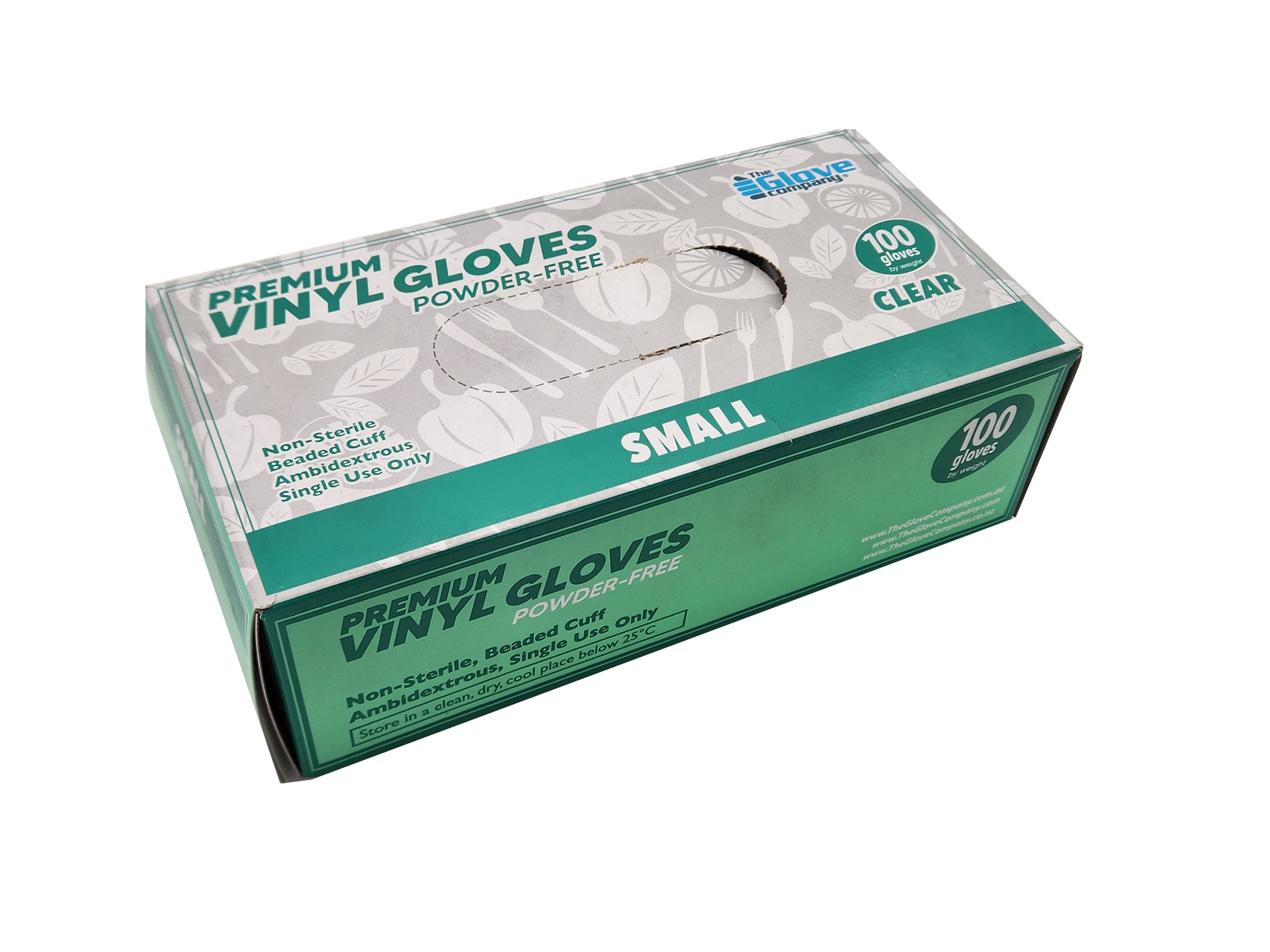 The Glove Company Clear Vinyl Powder-Free Disposable Gloves Small 100pk Gloves Black Air