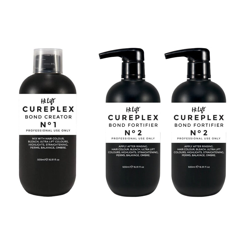 Hi Lift Cureplex Kit 2 500ml (1x #1 500ml, 2x #2 500ml) Colour Removers - Enhancers Cureplex