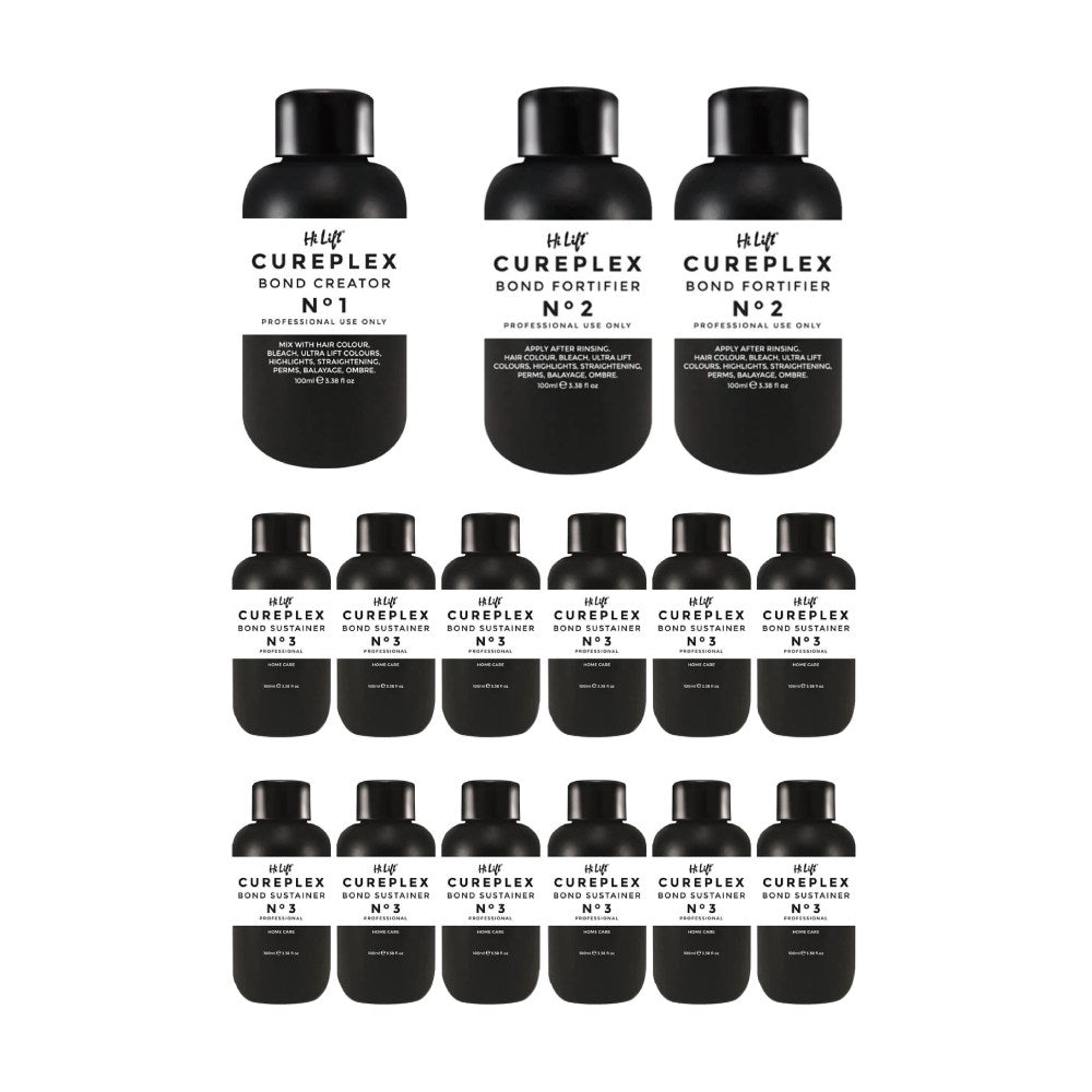 Hi Lift Cureplex Kit 3 100ml (1x #1 100ml, 2x #2 100ml, 24x #3 100ml) Colour Removers - Enhancers Cureplex