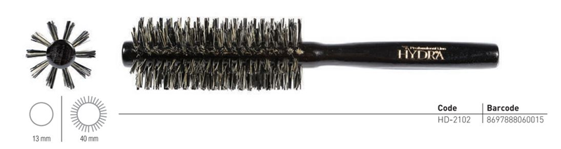 Hydra Tarko HD-2102 Professional Volumising Round Hair Brush 40mm – Timber Handle Hair Brush Hydra