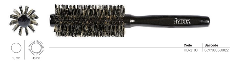 Hydra Tarko HD-2103 Professional Volumising Round Hair Brush 46mm – Timber Handle Hair Brush Hydra