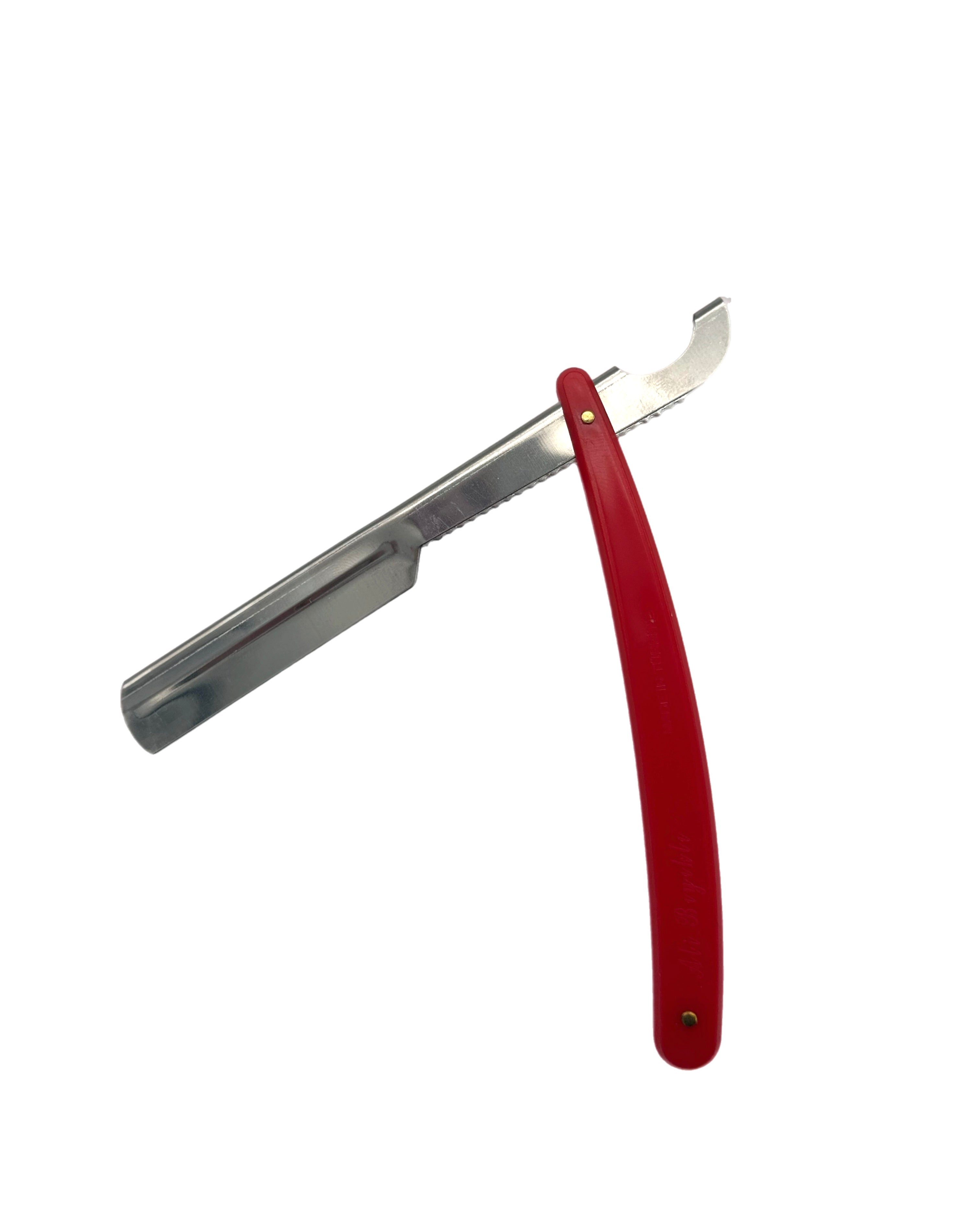 BOB Butterfly Plastic Handle Cut Throat Shaving Razor - Red Razors Bob