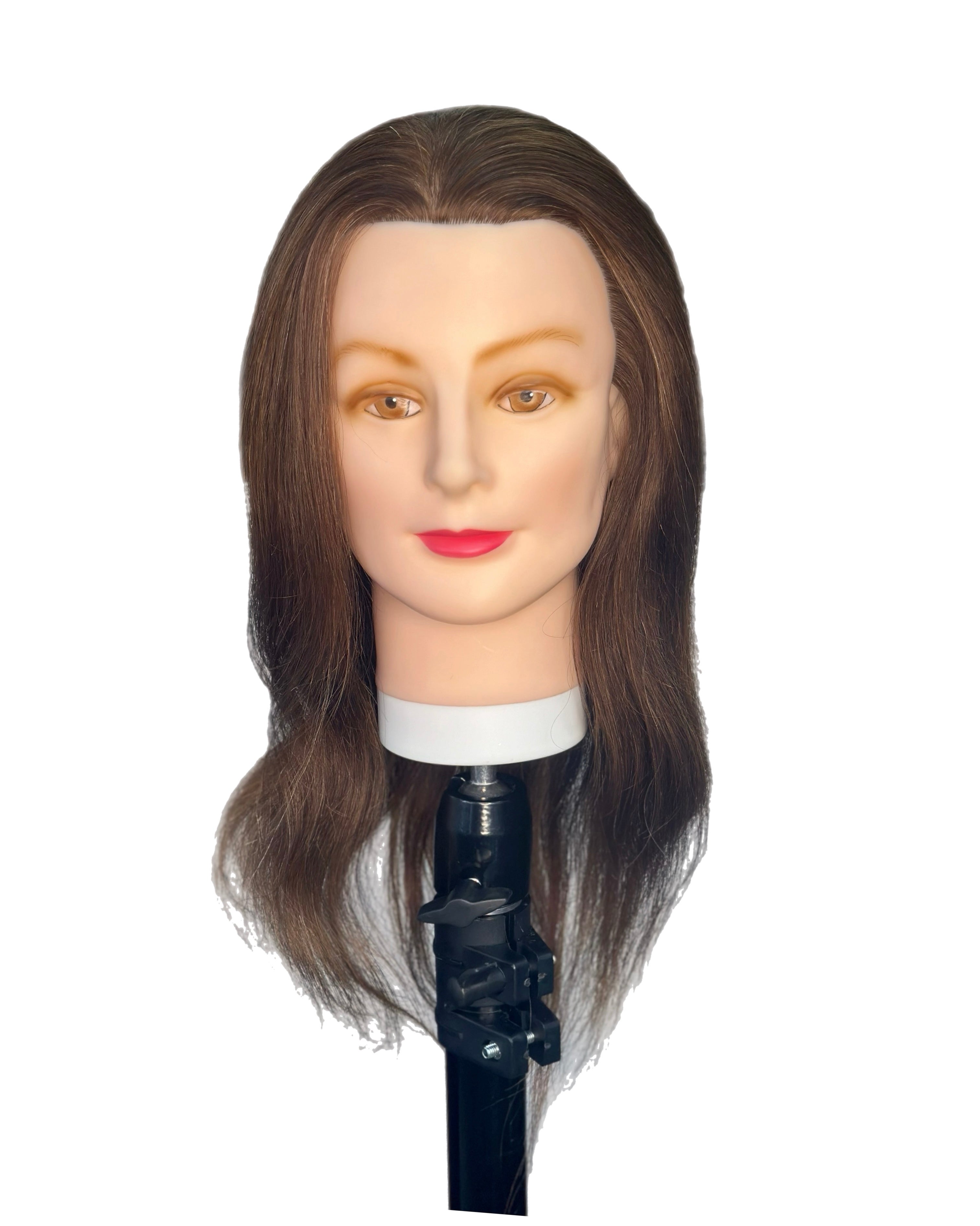 Deyaz Professional Mannequin 15 Inch 100% Human Hair Brown - Diane Mannequin Deyaz