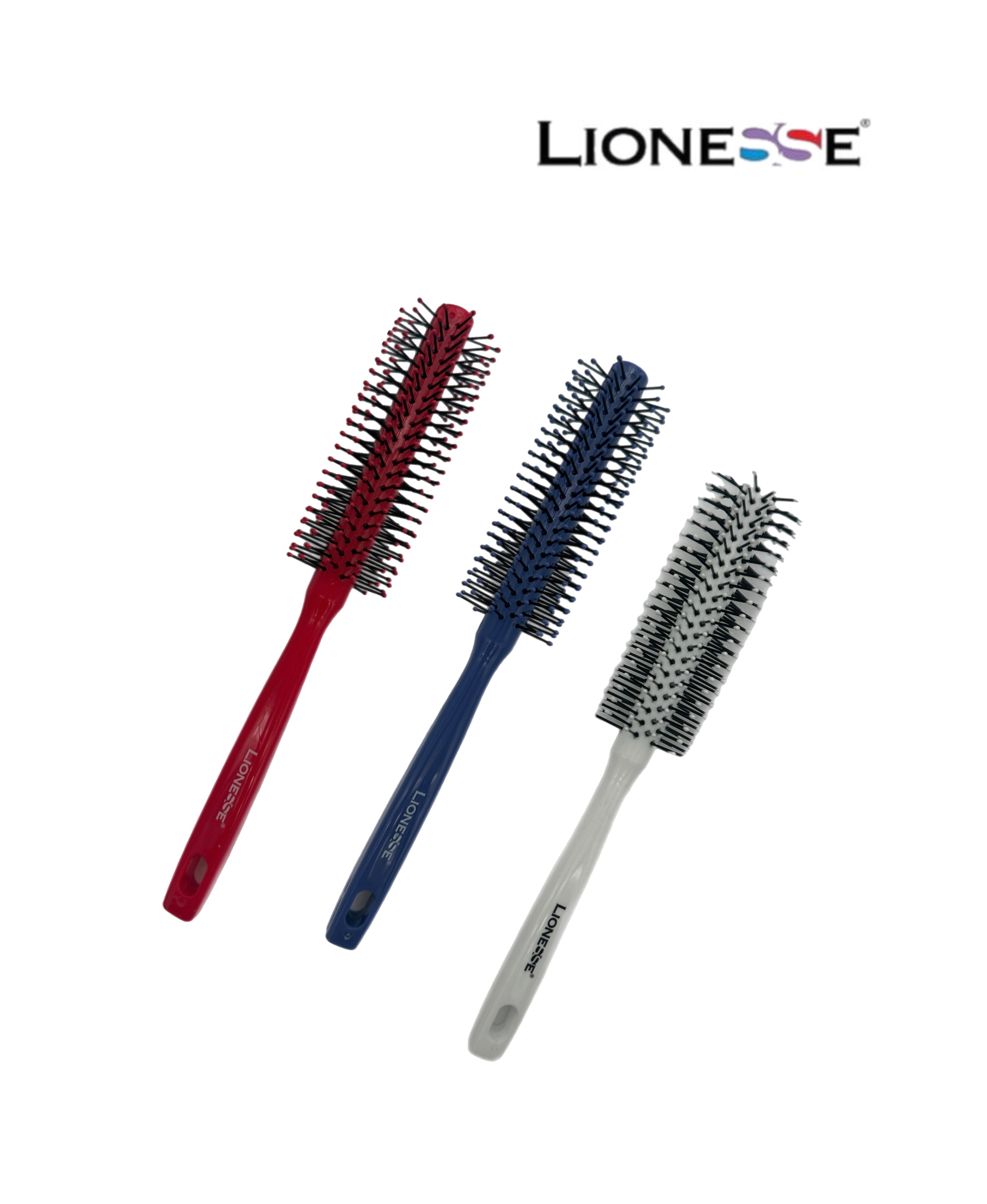 Lionesse 7 Row Round Brush Hair Brush Hydra