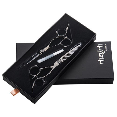 Iceman Mizumi Katani 5.5inch Hairdressing Scissors and Thinner Set Black Scissors Iceman