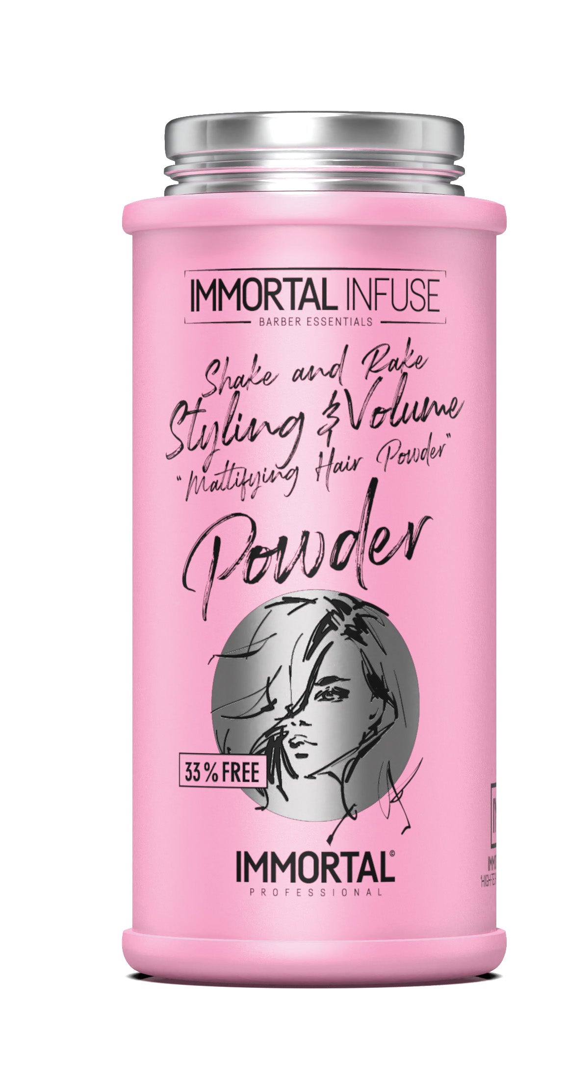 Immortal Styling and Volume Mattifying Hair Powder Pink 30gr - Bonus 33% Free Hair Styling Powder Immortal