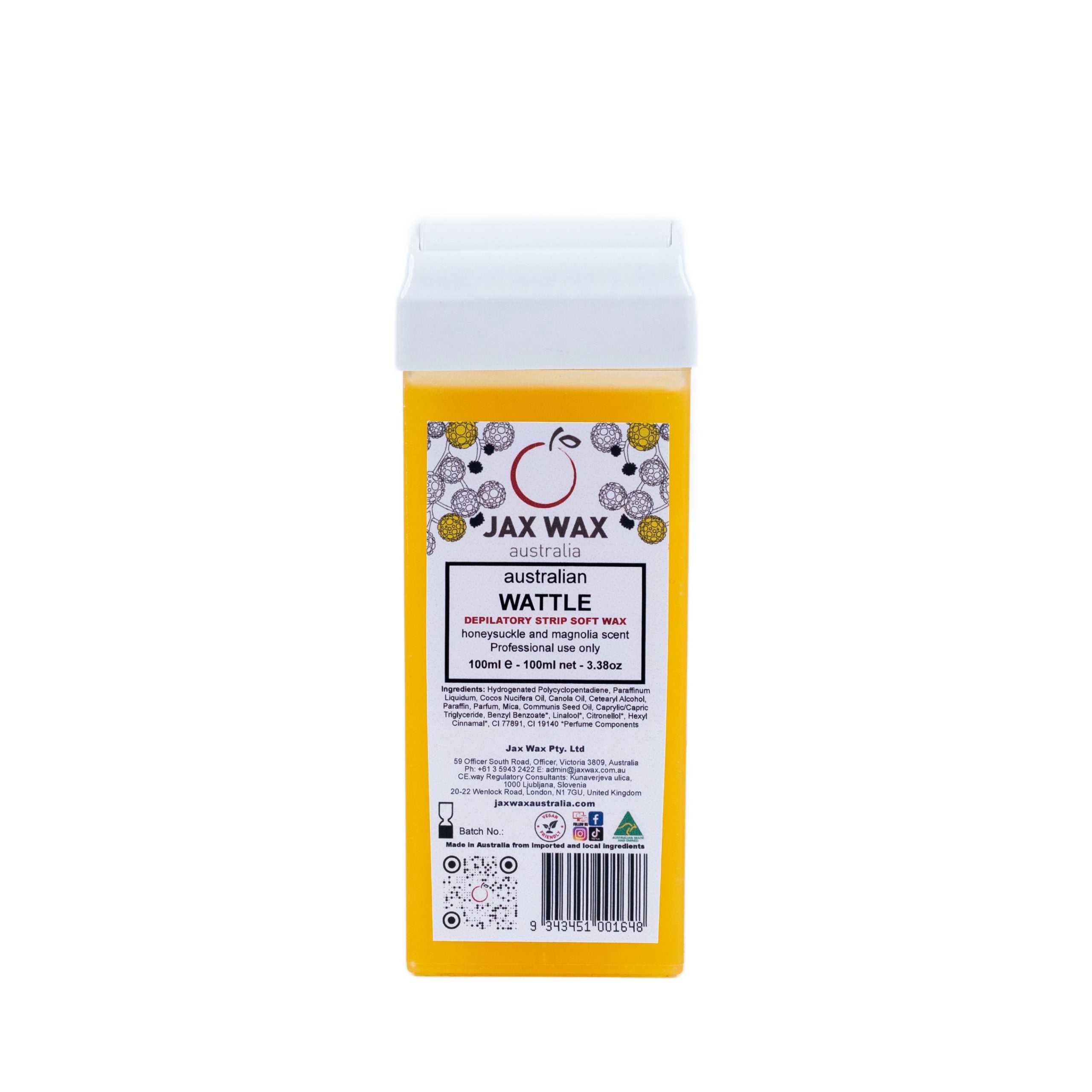Jax Wax Australian Wattle Strip Wax Cartridge with Roller 100ml Waxing Jax Wax