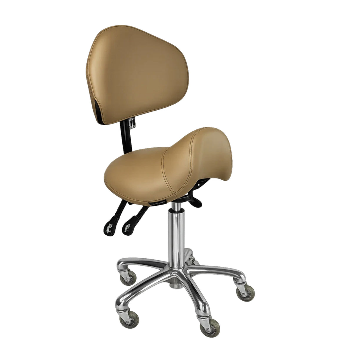 Karma Cradle Mountain Salon Stool with Back Champagne/Latte No.11 07071102