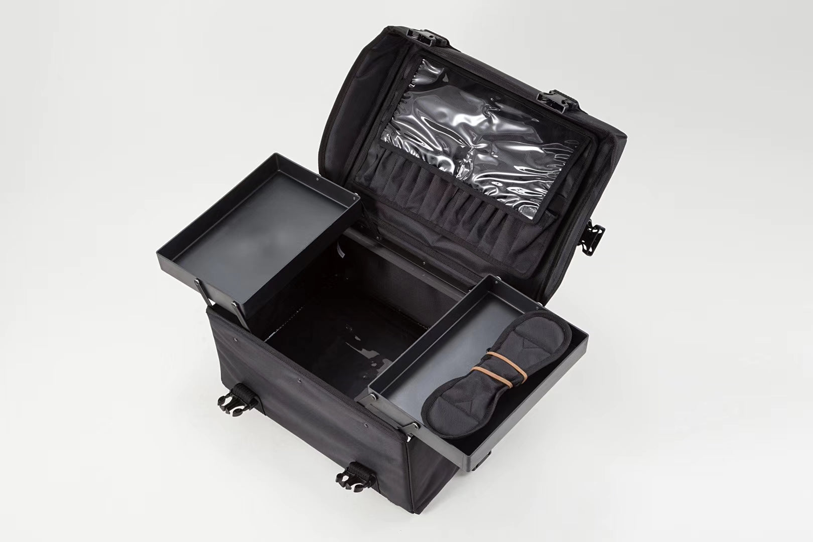 Karma Two Piece Black Nylon Salon Trolley Case with Draws & Shoulder Strap KRC01