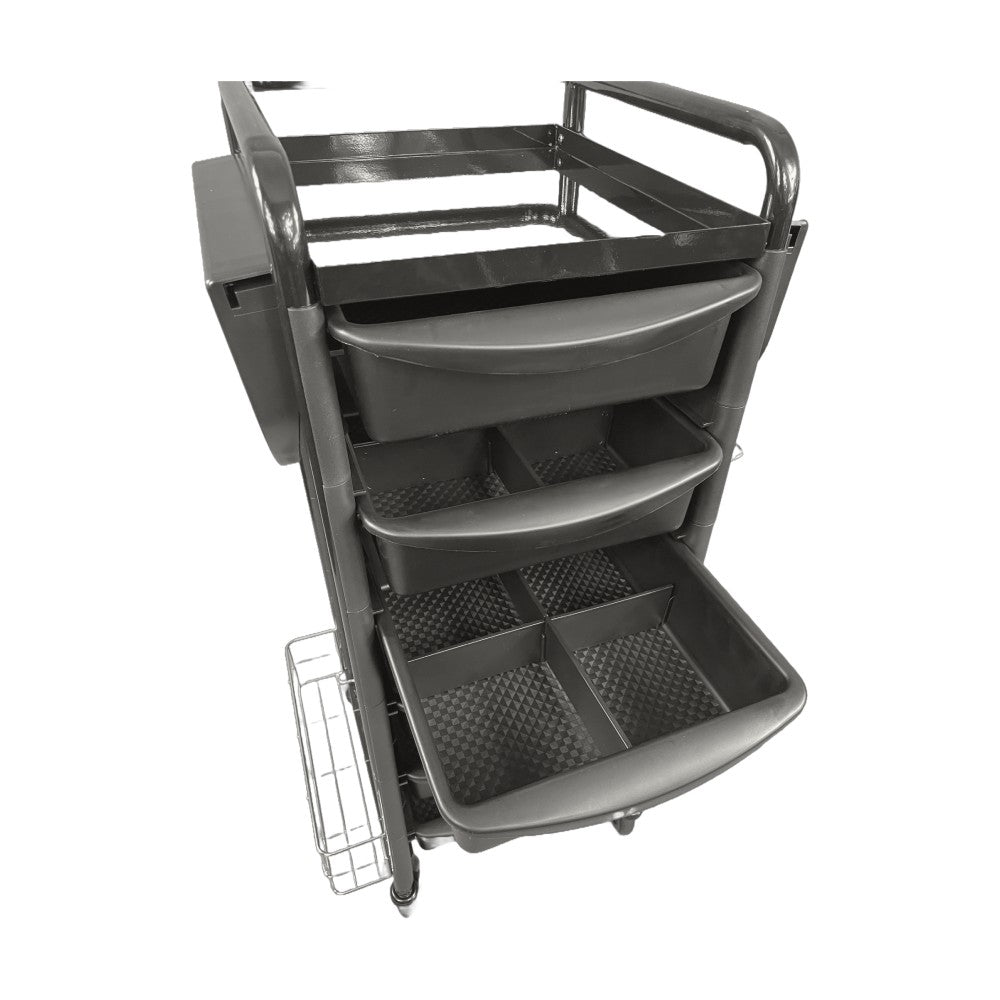 Karma Darwin Full Metal 7 Tier Hair Salon Super Heavy Duty Trolley Black 080501 - Fully Assembled