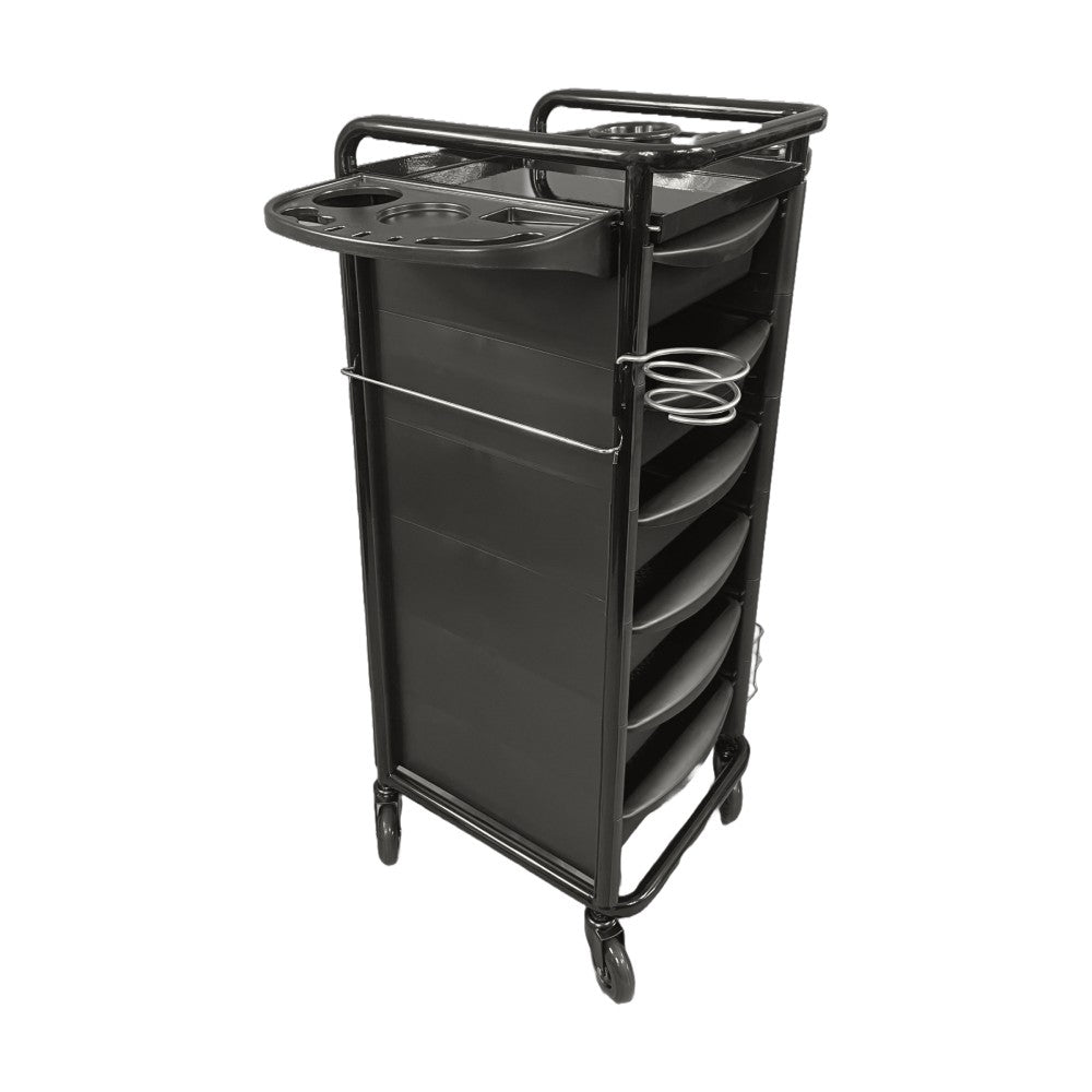 Karma Darwin Full Metal 7 Tier Hair Salon Super Heavy Duty Trolley Black 080501 - Fully Assembled