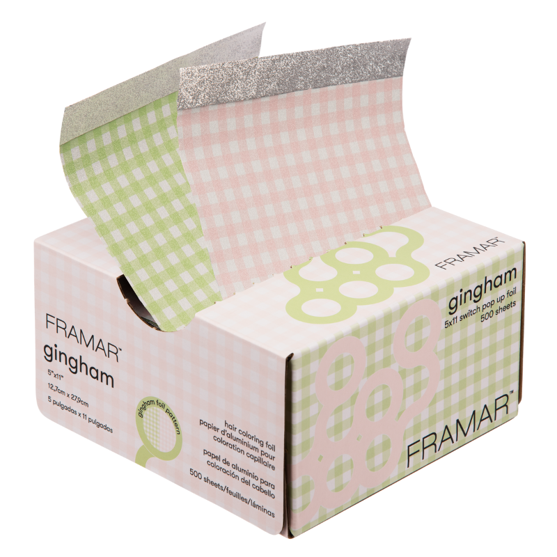 Framar 5x11 Pop-Ups Gingham Switch (Pink/Green) 500 Sheets Green) 500 Sheets Foil Framar
